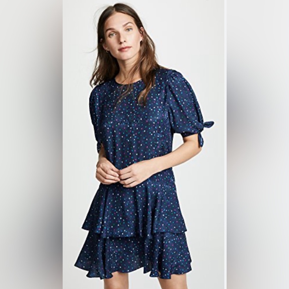 Rebecca Taylor 🔆speckled print🔆 Silk Mini Dress (4)